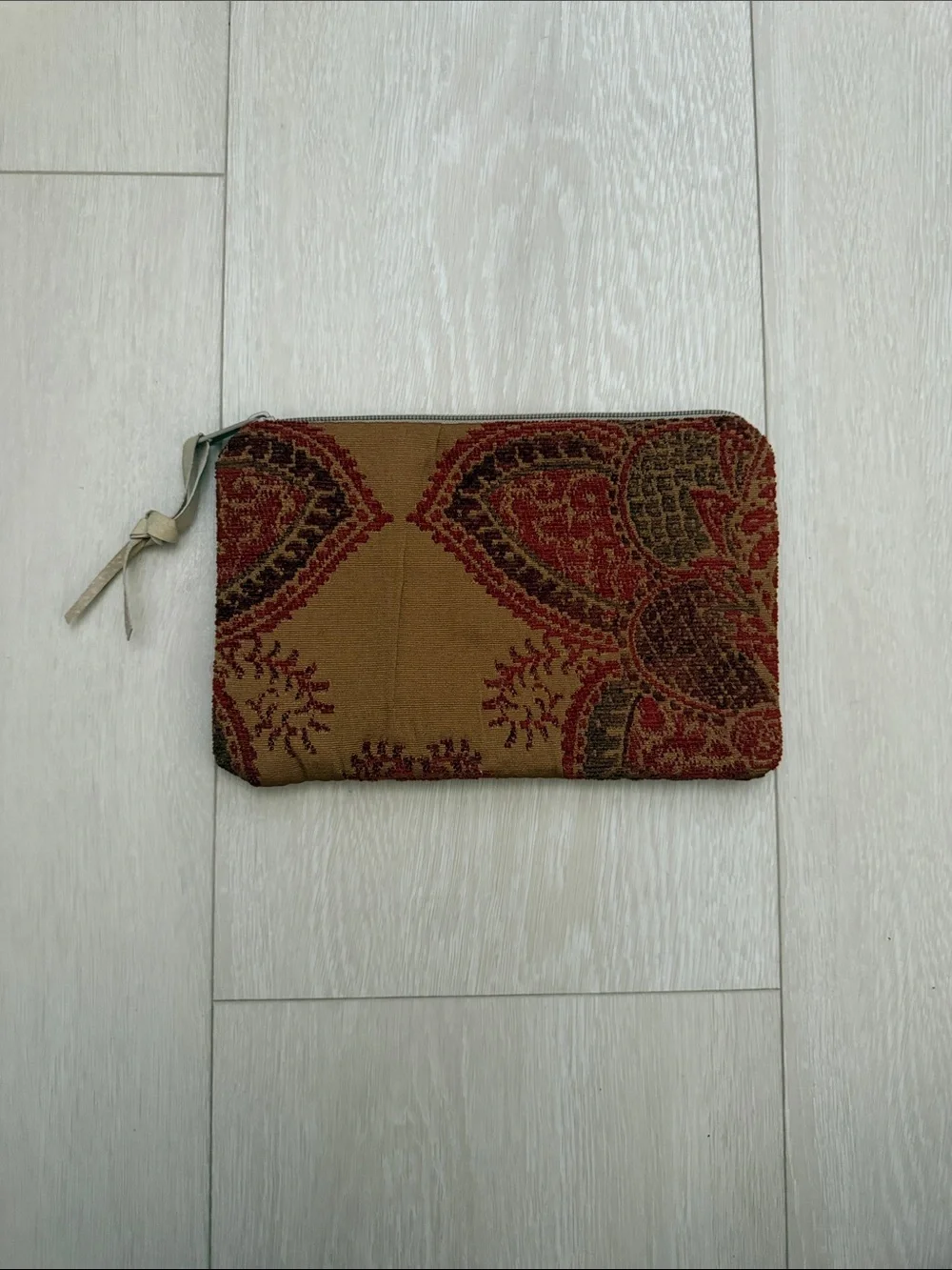 Zebra-Pattern Brown Cosmetic Pouch